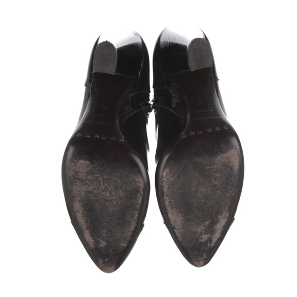 Burberry Black Patent Lather Ankle Boots with Heel size 10 - Picture 4 of 6